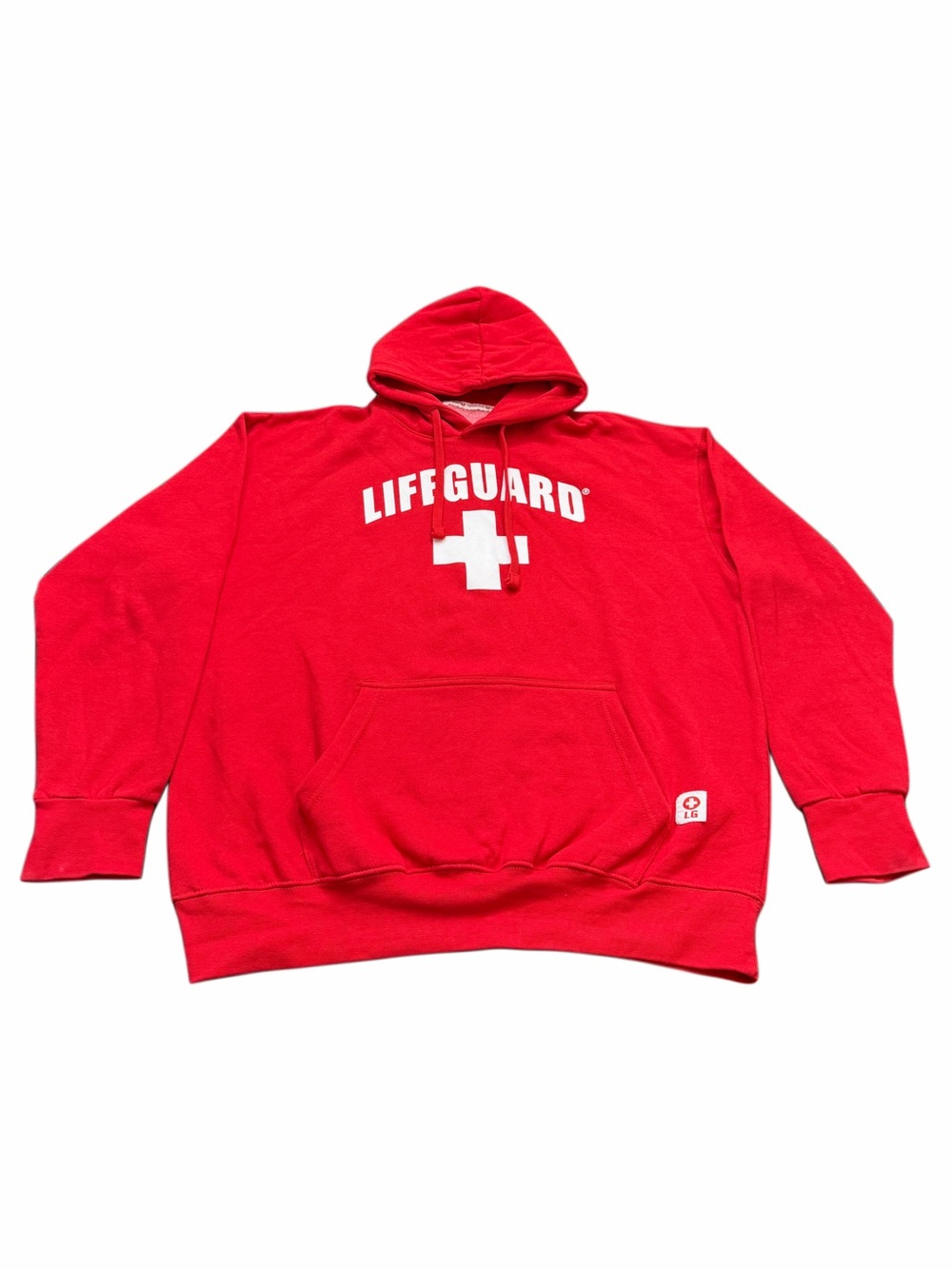 Lifeguard Graphic Red Hooded Sweatshirt